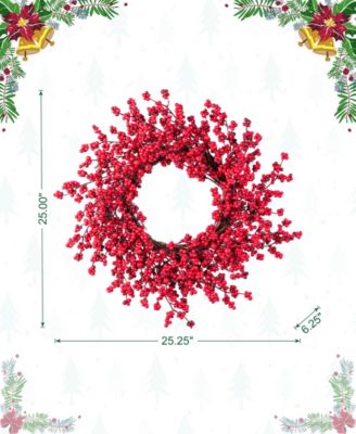 25" Plastic Christmas Berries Wreath