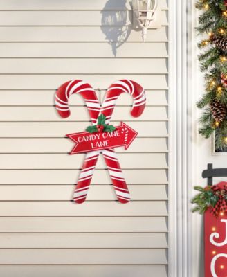 30" Metal Christmas Candy Cane Yard Stake