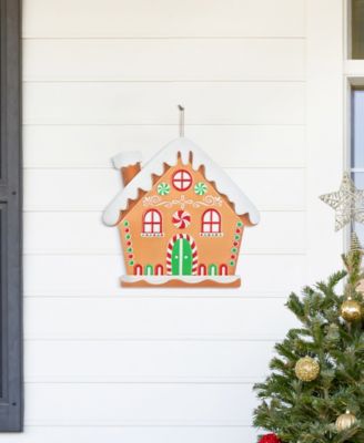 Metal Christmas Gingerbread House and Candy Cane Yard Stakes, Set of 3