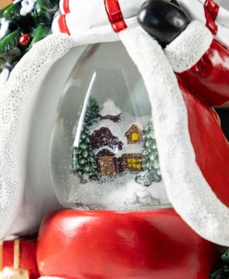 100mm Lighted Resin Christmas Snowflakes Snowman Water Globe