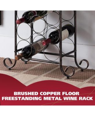 Floor Freestanding Metal Wine Rack, Wine Bottle Holder Stands, Wine Storage for Home Bar - Holds up to 21 Bottles