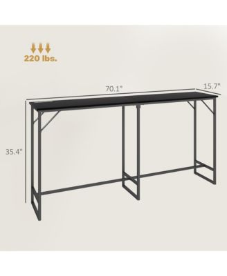 70" Bar Table with Charging Station, Bar Height Pub Table,