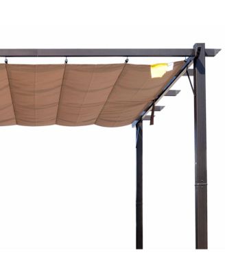 10' x 10' Pergola with Retractable Shade Canopy, Aluminum,