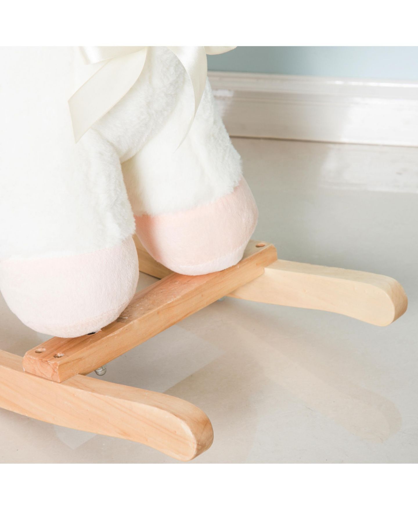 Детская мягкая игрушка Qaba Lamb Rocking Horse, Wooden, Supports Up to 66 lbs, Ages 18 Months+ — фото 7