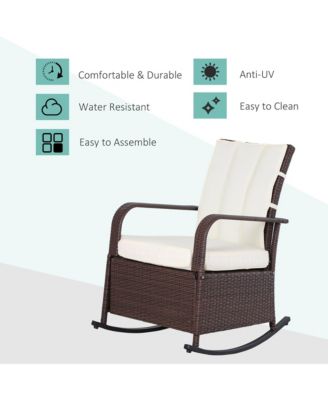 PE Rat Rocking Recliner with Footrest,