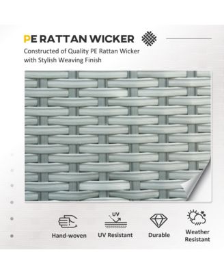 6-Piece Outdoor Rat Wicker Sofa Set w/ Gas Adjustable Sofa,