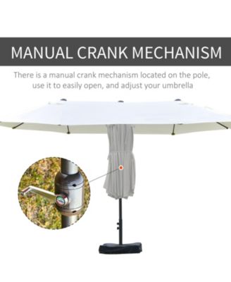 15' Backyard Double-Sided Steel Fabric Market Garden Umbrella