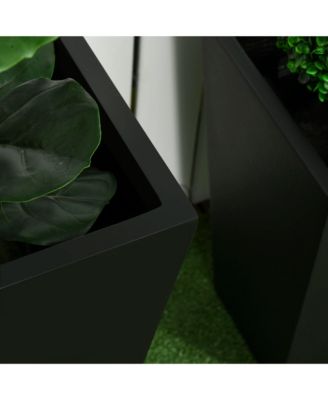 2-Pack MgO Flower Pots with Drainage Hole, Outdoor Planters