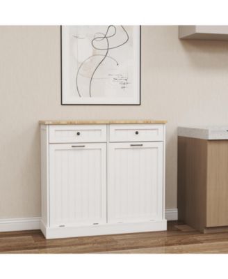 CASAINC E1 MDF Two Drawers and Dual Compartments for Kitchen Waste Storage Tilt-Out Trash Cabinet