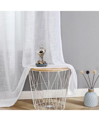 2 Pack Lux Thread Premium Woven Grommet Top Sheer Curtain Panels - Spice