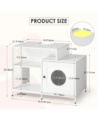 Cat Litter Box Enclosure - Hidden Washroom White