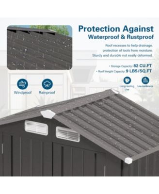 6X3.5FT Metal Outdoor Storage Shed, Gray