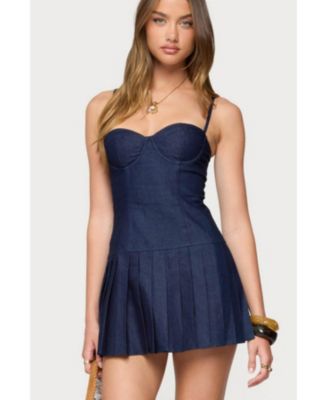Women's Rudy Pleated Denim Mini Dress
