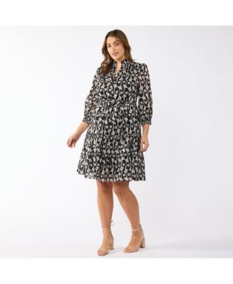 Plus Size Sea Lily Shirt Dress