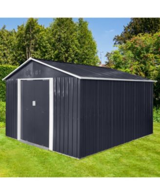 Metal garden sheds 11.2ftx10.6ft outdoor storage sheds Grey with window