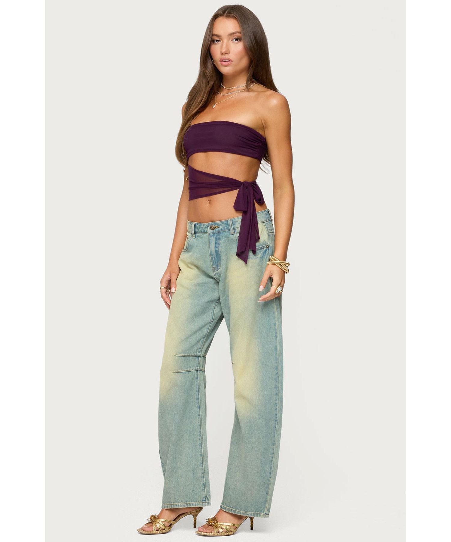 Women's Cayden Low Rise Washed Barrel Jeans