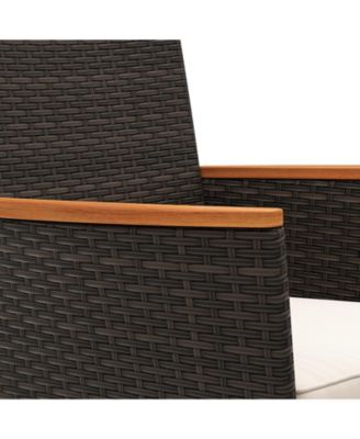 4-Piece Outdoor Wicker Sofa Set with Loveseat, 2 Chairs, and Coffee Table – Ideal for Patio or Garden