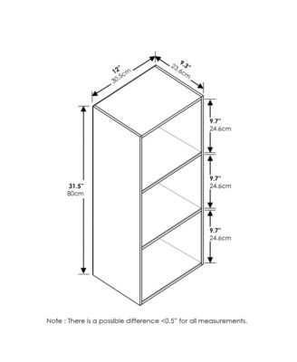 3-Tier Open Shelf Bookcase,Modern Organizer,White/Pink