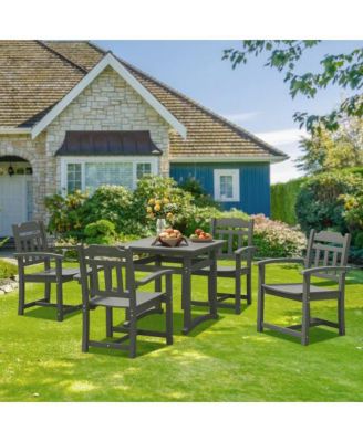 5-Piece Outdoor Dining Set with Square Table and Chairs for Deck or Backyard