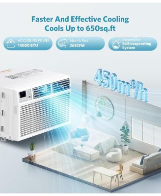 14000 BTU Window AC for 650 Sq. Ft., Quiet, Remote, Sleep Mode