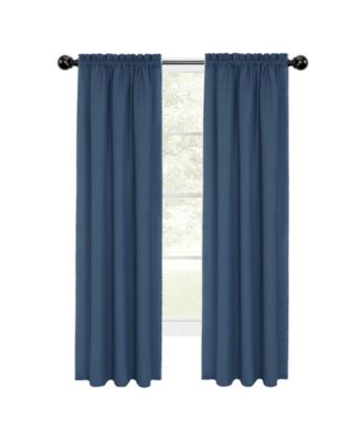 2 Piece Hamptons Coastal Living Textured Semi Sheer Rod Pocket Curtain Panels - 63 in. Long - Tan