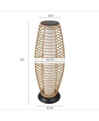 Outdoor Vertical Vine Floor Lamp,Soft lighting,Portable Handwoven Resin Rattan Lamp