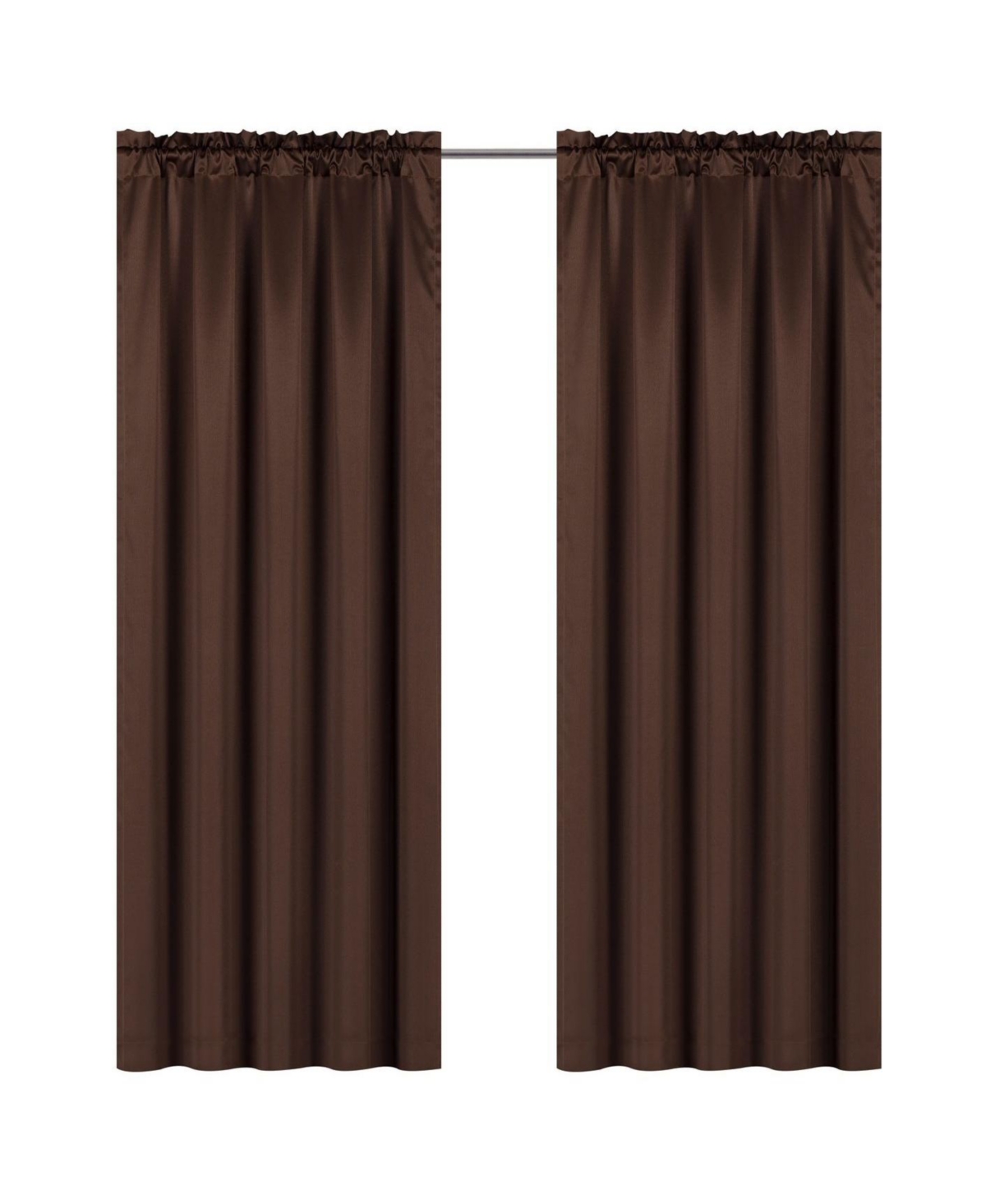 Ultra Lux Faux Silk Regency Crinkle Rod Pocket Semi Sheer Single Curtain Panel - 52 in. W x 84 in. L, Blush - Brown