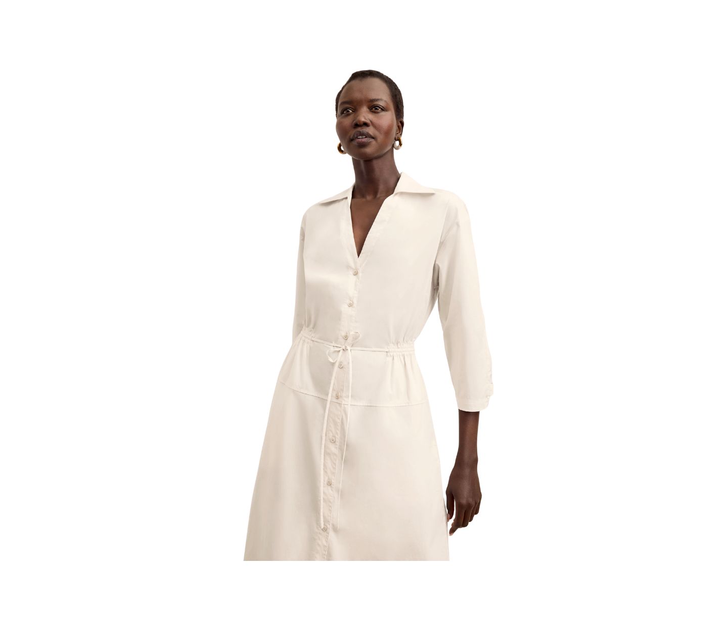 Женское платье M.M.LaFleur Boden Al Fresco - Cotton Poplin, цвет: Яичная скорлупа — фото 3