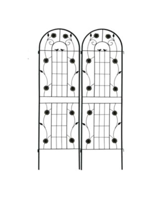 2 Pack Metal Garden Trellis 71" Rustproof Black