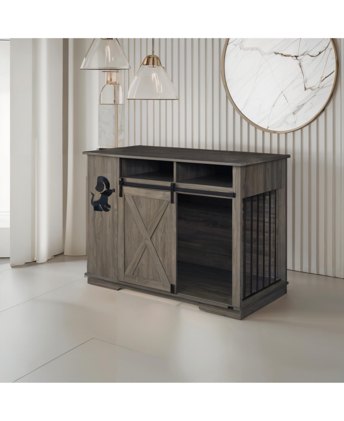 Pet-Friendly Storage Rack - Durable Mdf Wood - Gray