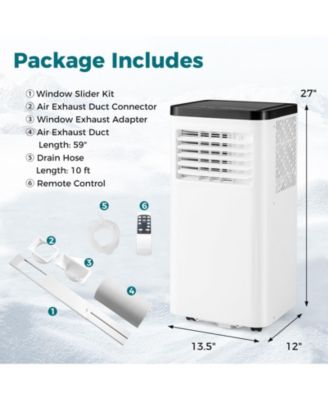 10000 BTU Portable Air Conditioner w/ Control Panel & Remote Control