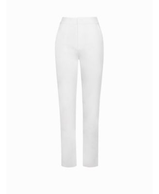 Women Vayla White Skinny Fit Crepe Trousers