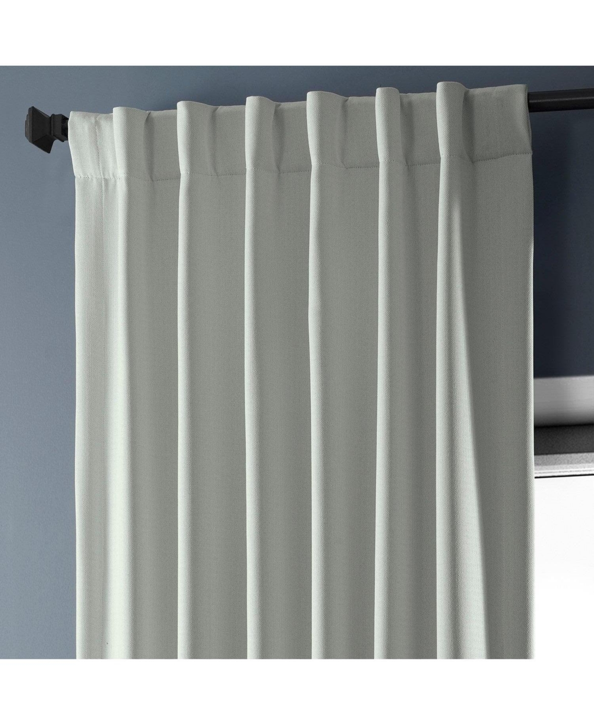 Half Price Drapes Mink Textured Faux Linen Room Darkening Curtain In Gray