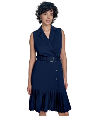 Women's Collared Sleeveless Sheath Dress