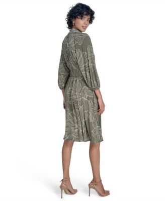 Women's 3/4-Sleeve Jersey A-Line Dress