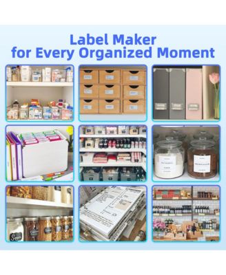 POLONO Label Maker Machine with Tape, P21-A Bluetooth Label Printer, Wireless Mini Label Makers with Multiple Templates for Organizing Office Home, White