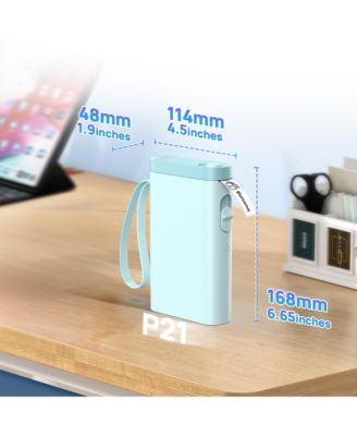 POLONO Label Maker Machine with Tape, P21-A Bluetooth Label Printer, Wireless Mini Label Makers with Multiple Templates for Organizing Office Home, Blue