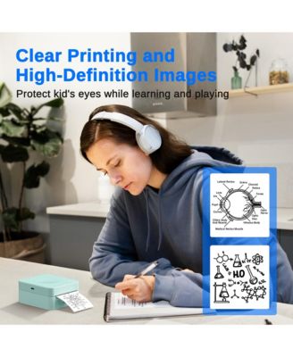 PM230-A Mini Bluetooth Thermal Sticker Printer with 3 paper rolls & templates for phone/tablet printing. Portable
