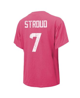 Women's C.J. Stroud Pink Houston Texans Name Number T-Shirt