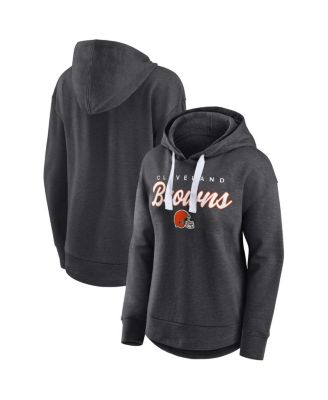 Fanatics - Women's Heather Charcoal Cleveland Browns Set To Fly Pullover Hoodie