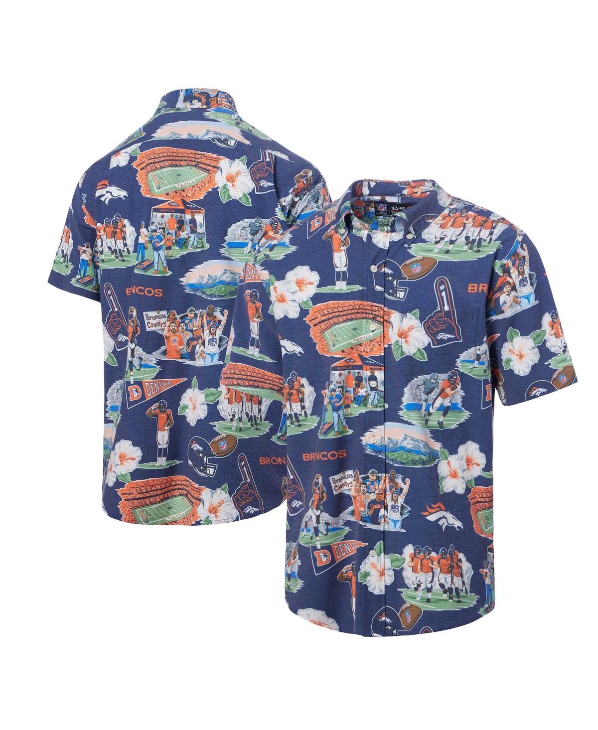 Men's Navy Denver Broncos Scenic Button-Down Shirt - Navy