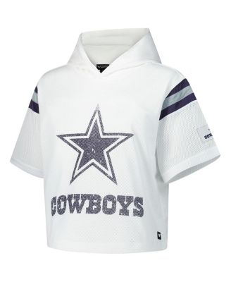 Women's White Dallas Cowboys Mesh Short Sleeve Hoodie T-Shirt