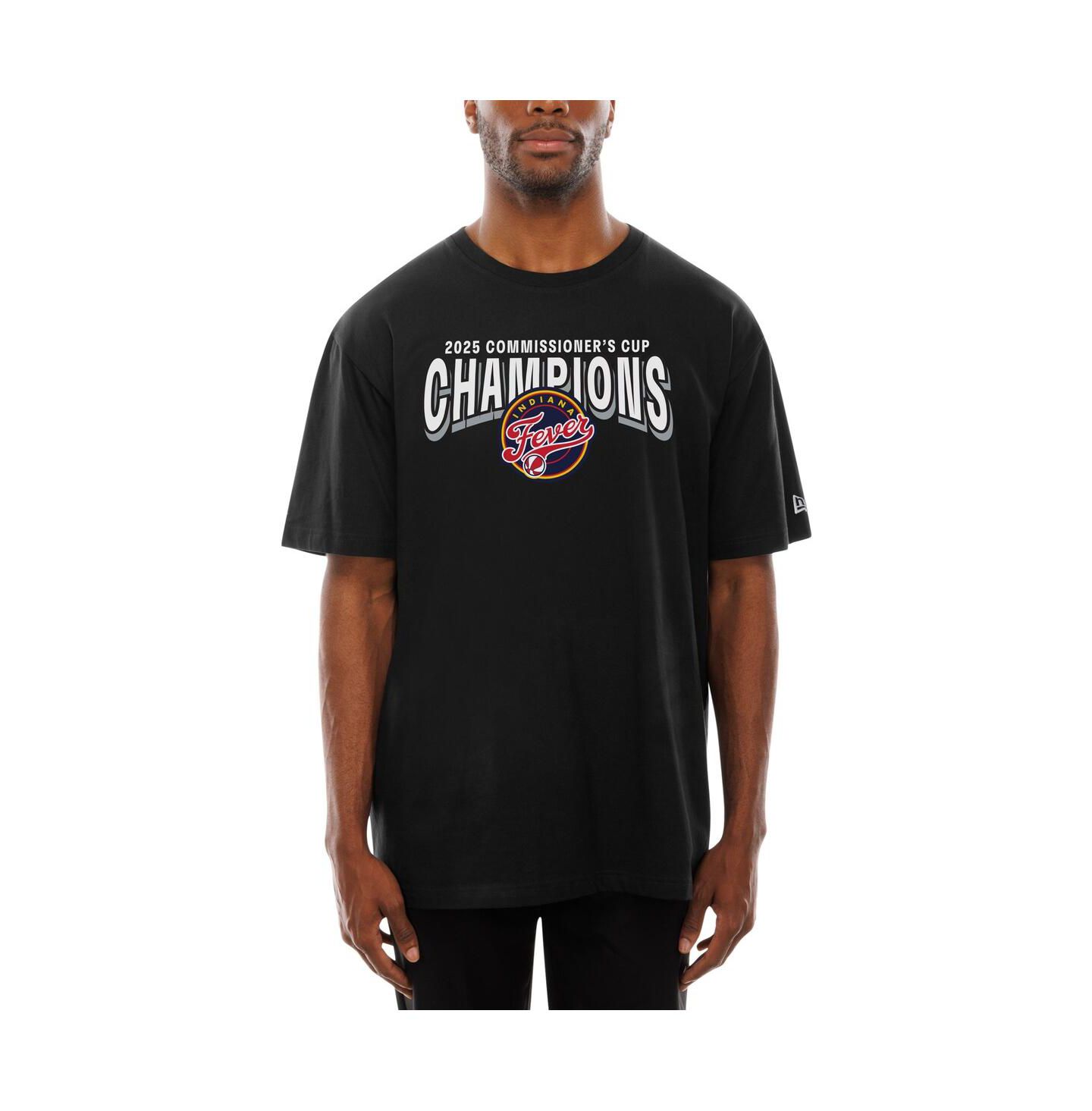 Футболка New Era Black Indiana Fever 2025 WNBA Commissioner's Cup Champions — фото 2