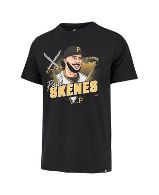 Men's Paul Skenes Black Pittsburgh Pirates Player Caricature Franklin T-Shirt