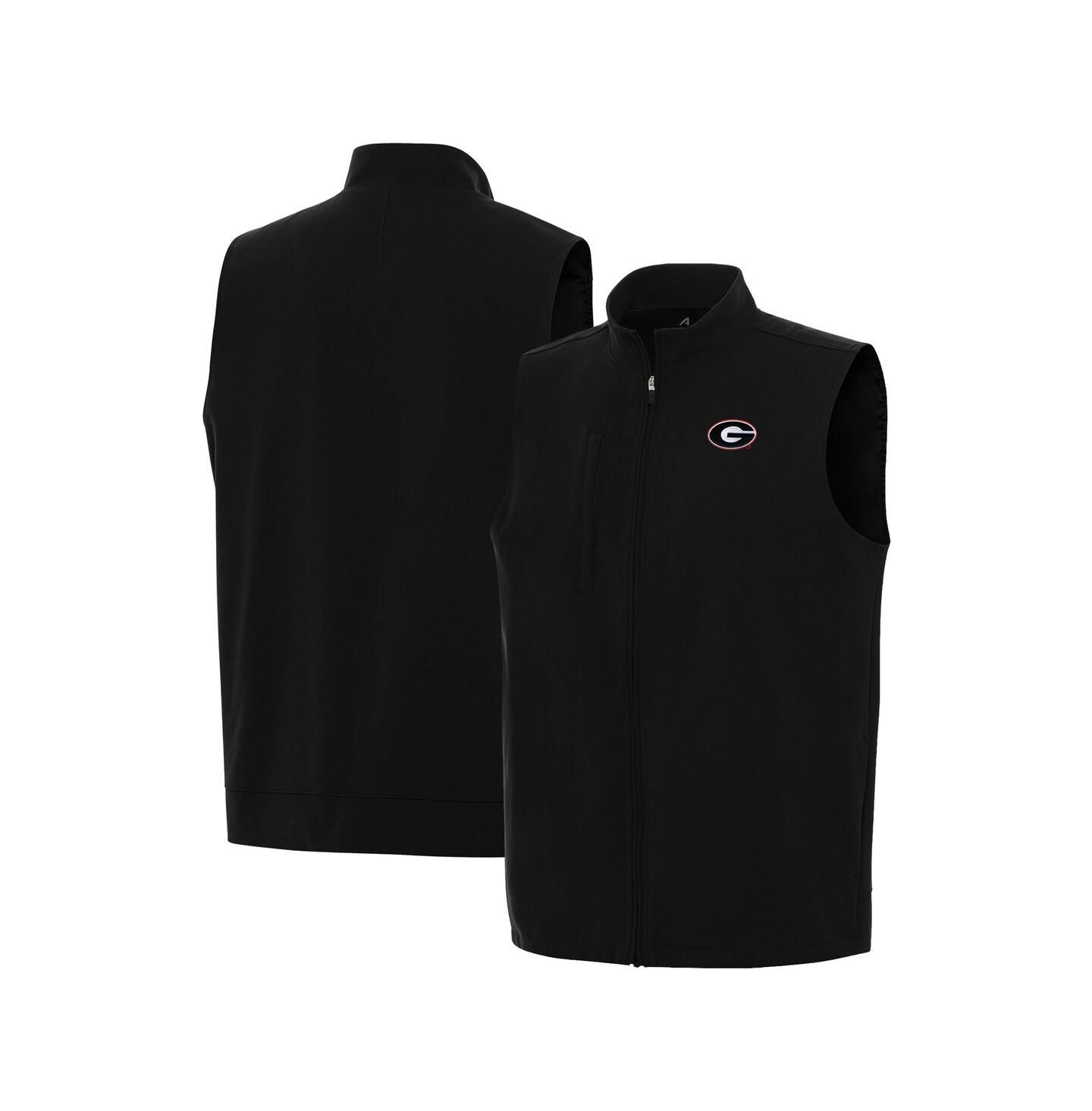 Мужской жилет Antigua Black Georgia Bulldogs Regard Full-Zip Vest — фото 1