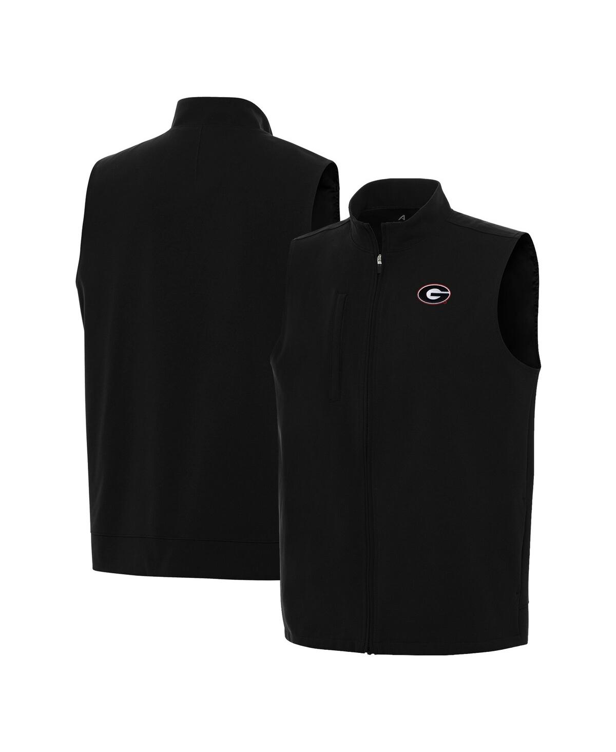 Men's Black Georgia Bulldogs Regard Full-Zip Vest - Black