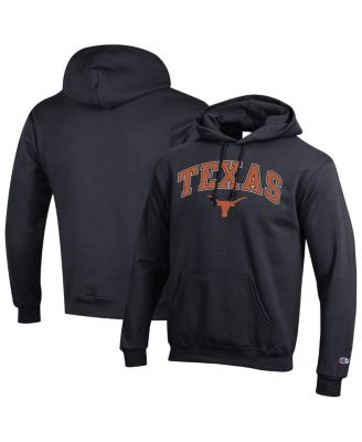 Champion - Men's Black Texas Longhorns Arch Over Logo Pullover Hoodie
