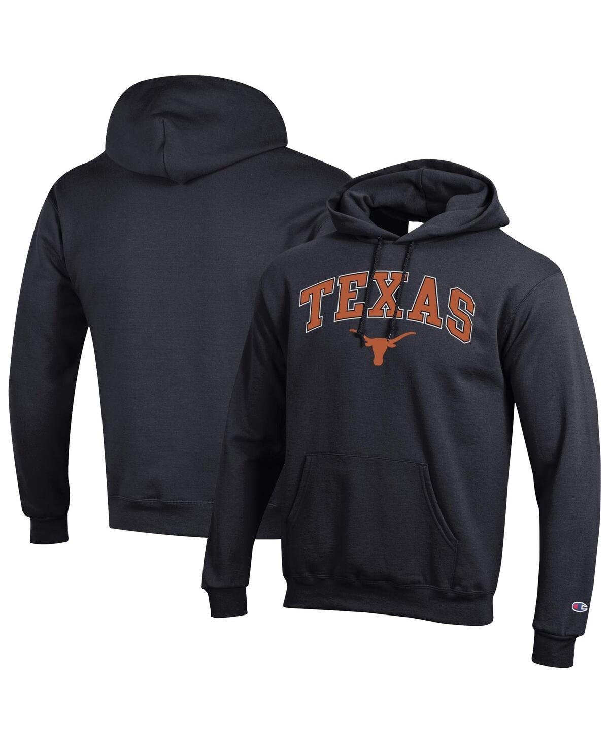 Men's Black Texas Longhorns Arch Over Logo Pullover Hoodie - Black