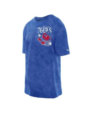 Men's Royal Philadelphia 76ers Old School Sport Enzyme Wash Oversized T-Shirt