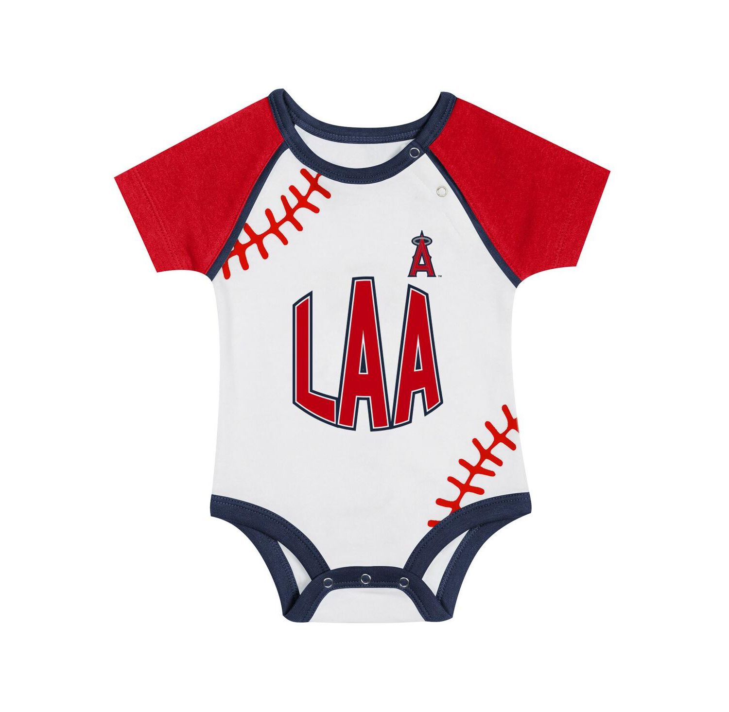 Baby Boys and Girls 2-Pieace Los Angeles Angels Tied Up Bodysuit and Bib Bootie Set